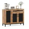 Natural Black Buffet Cabinet Storage with Drawers Doors Adjustable Shelves